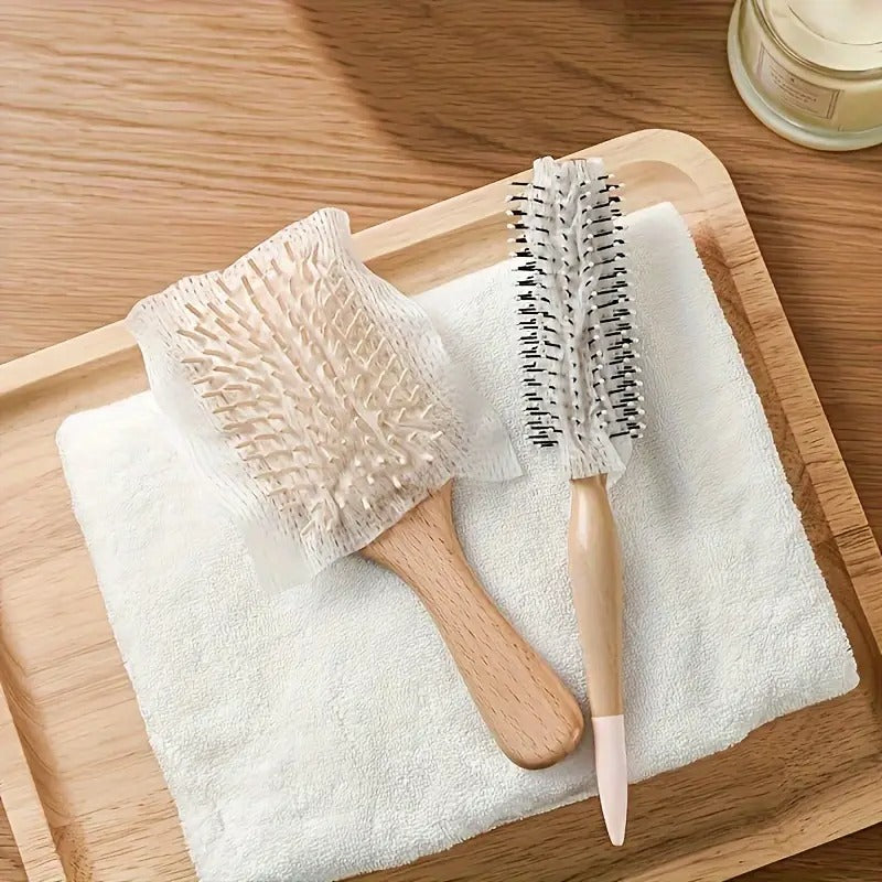 50pcs Air Cushion Comb Cleaning Nets - Versatile Hairbrush Cleaner for Home & Outdoor Use, No Batteries Required