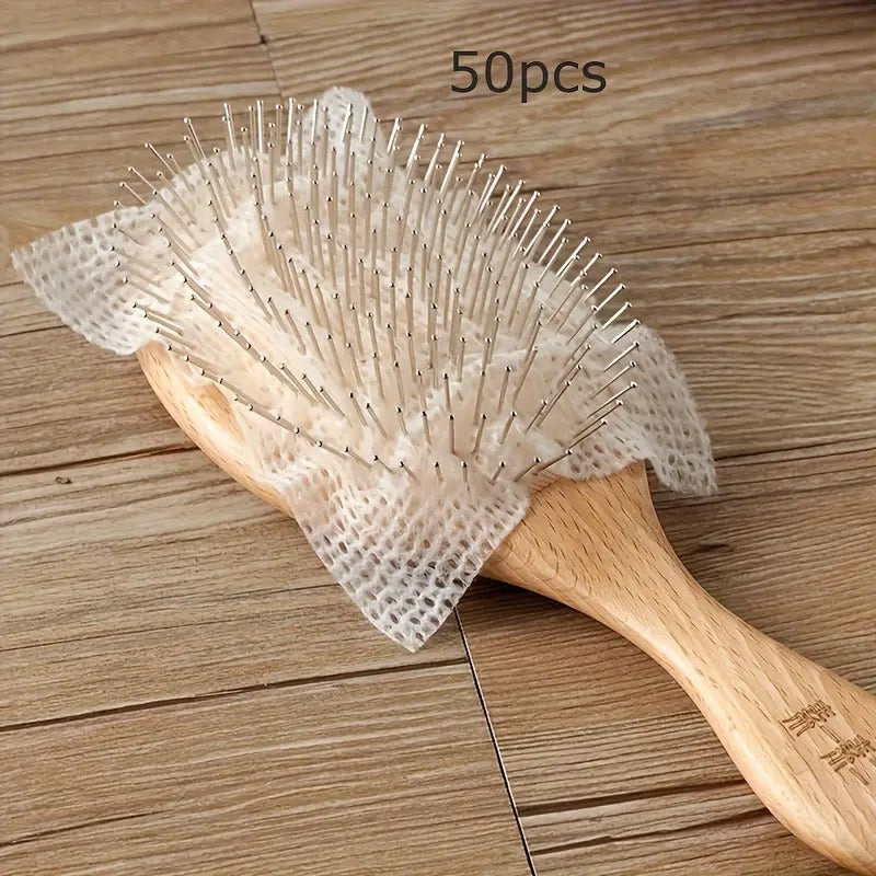 50pcs Air Cushion Comb Cleaning Nets - Versatile Hairbrush Cleaner for Home & Outdoor Use, No Batteries Required